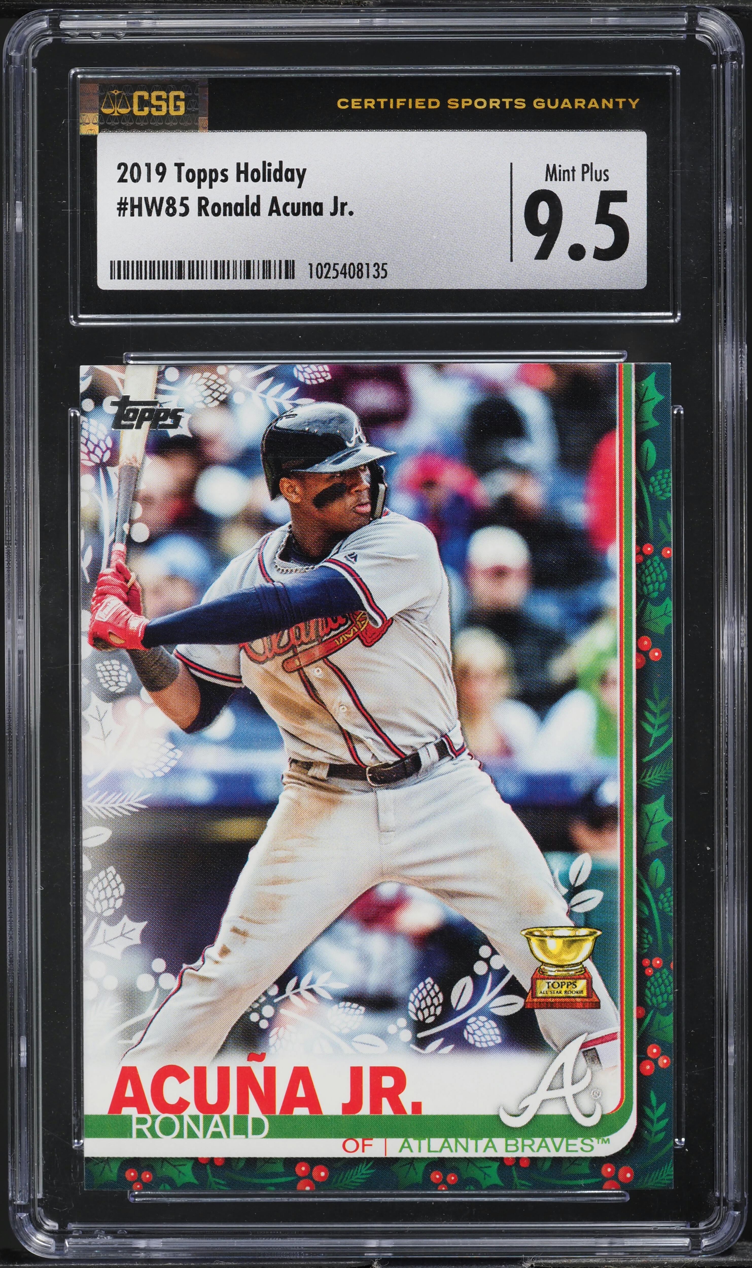 2019 Topps Holiday Ronald Acuna Jr. #HW85 CSG 9.5 MINT+ on