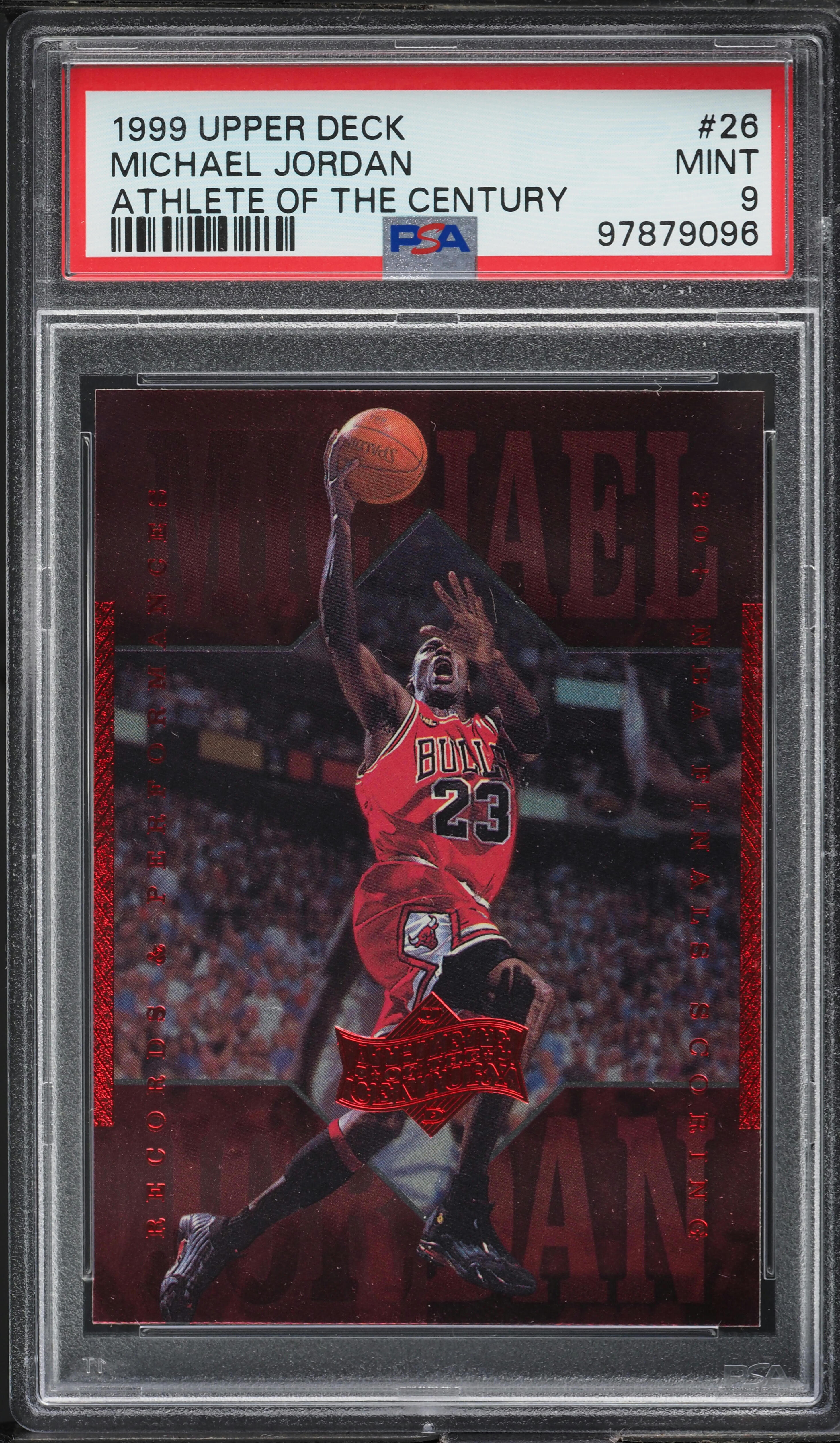 1999 Upper Deck MJ Athlete Of The Century Michael Jordan #26 PSA 9