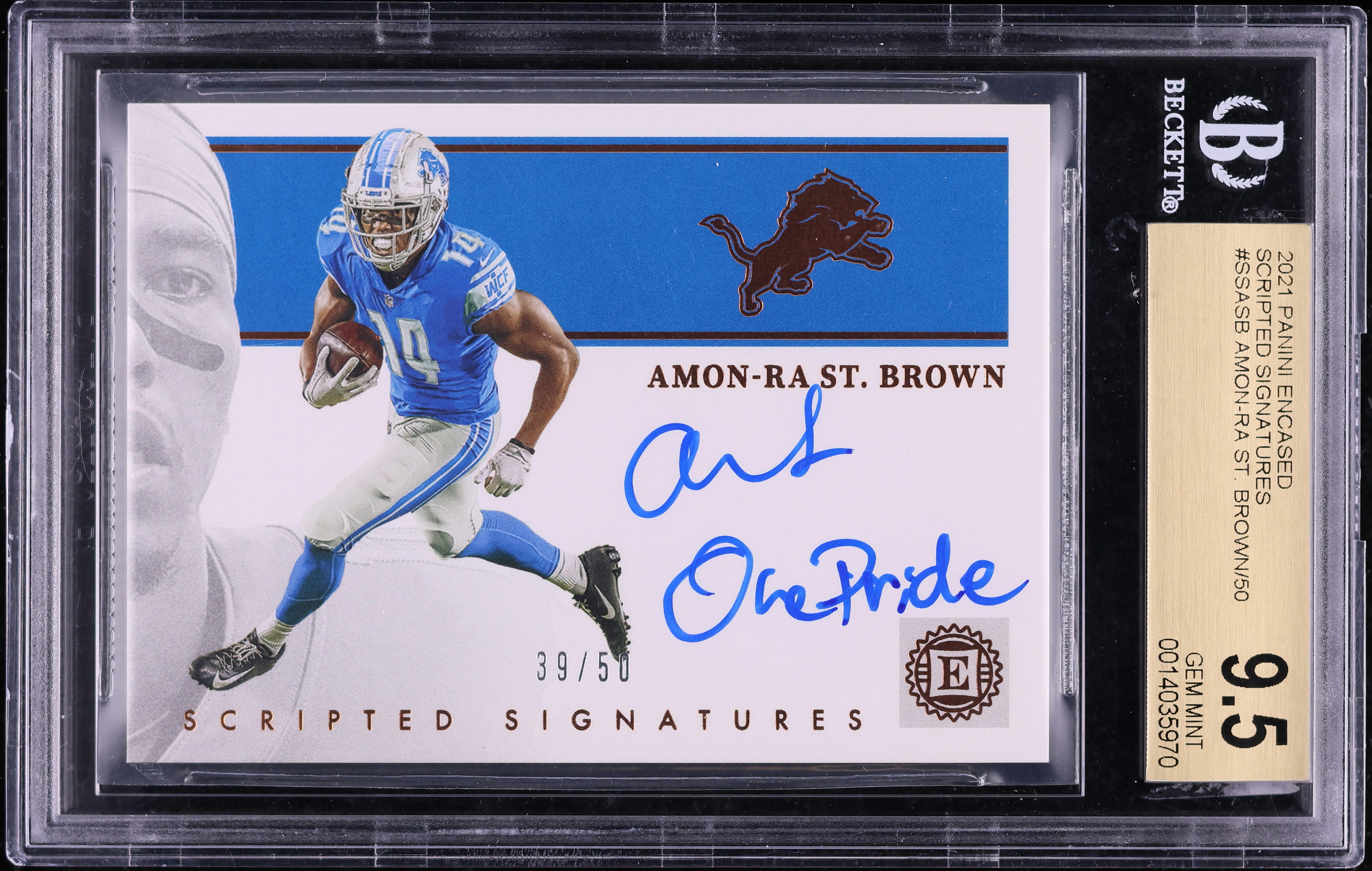 2021 Panini Encased Scripted Amon-Ra St. Brown ROOKIE AUTO /50 #SS
