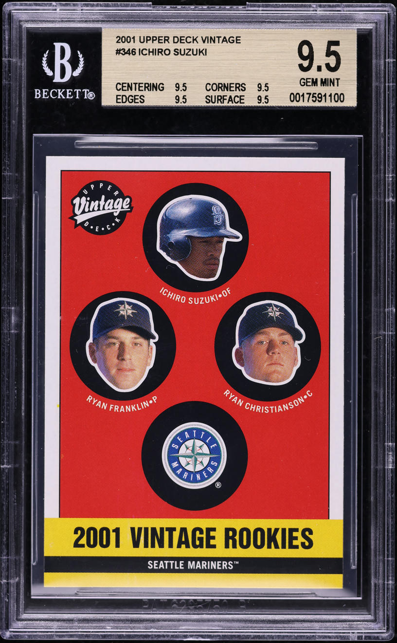 2001 Upper Deck Vintage Ichiro Suzuki ROOKIE #346 BGS 9.5 GEM MINT