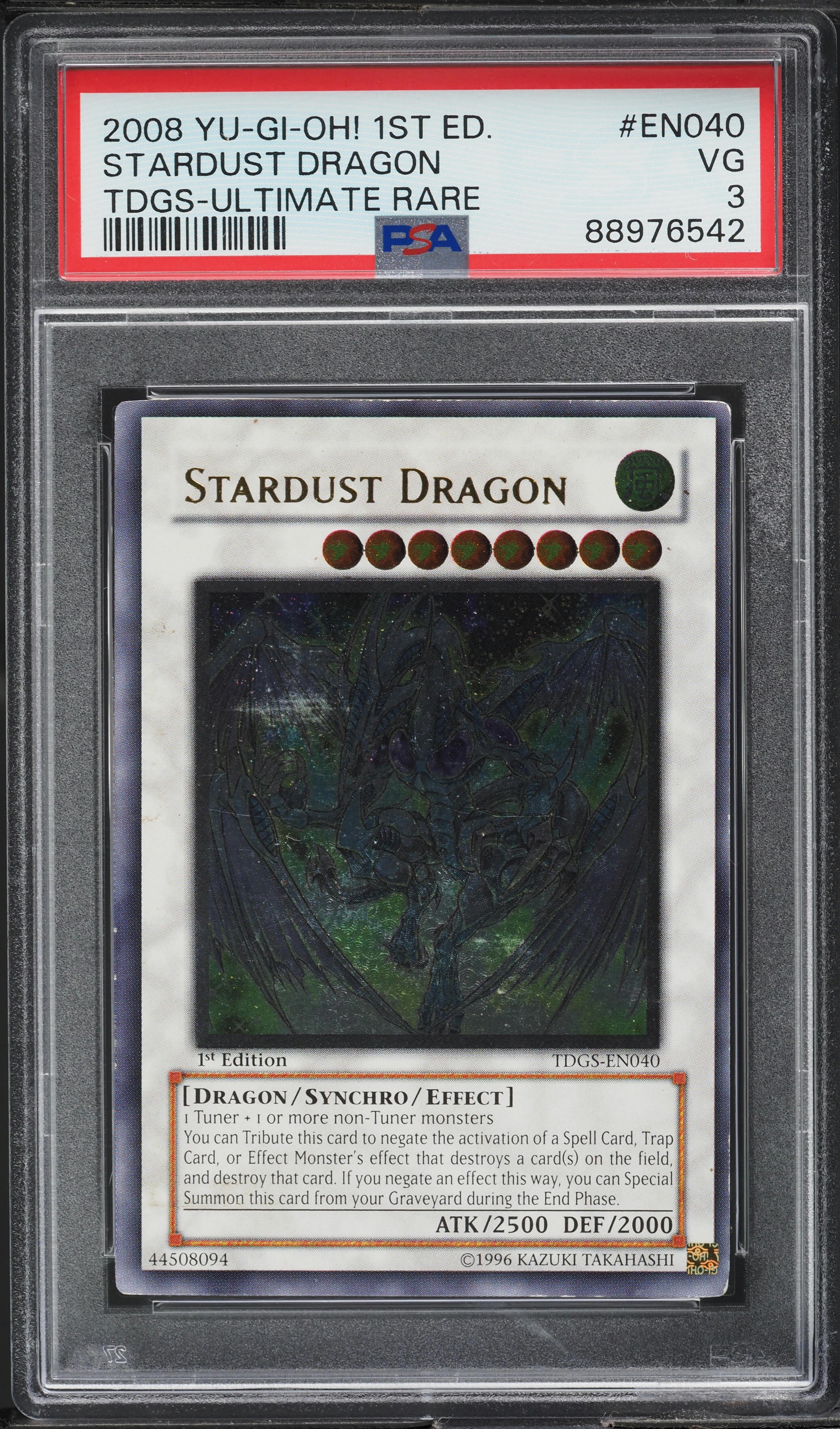 2008 Yu-Gi-Oh! TDGS 1st Ed Ultimate Rare Stardust Dragon #TDGS