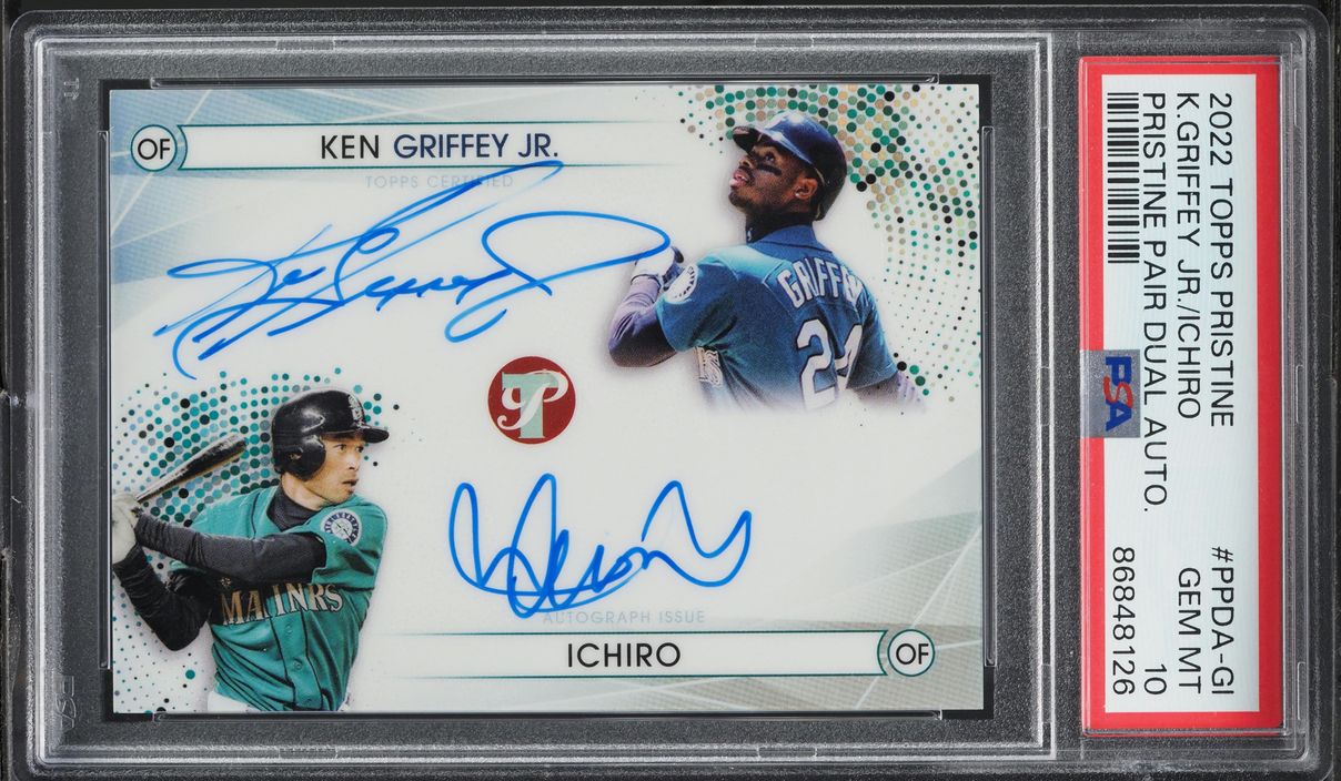 AINORI PREMIUM プレミアムカード どっしりぎゅっとほわん 2022 Topps Pristine Pair Dual Ken Griffey Jr. Ichiro AUTO 1/25 PSA