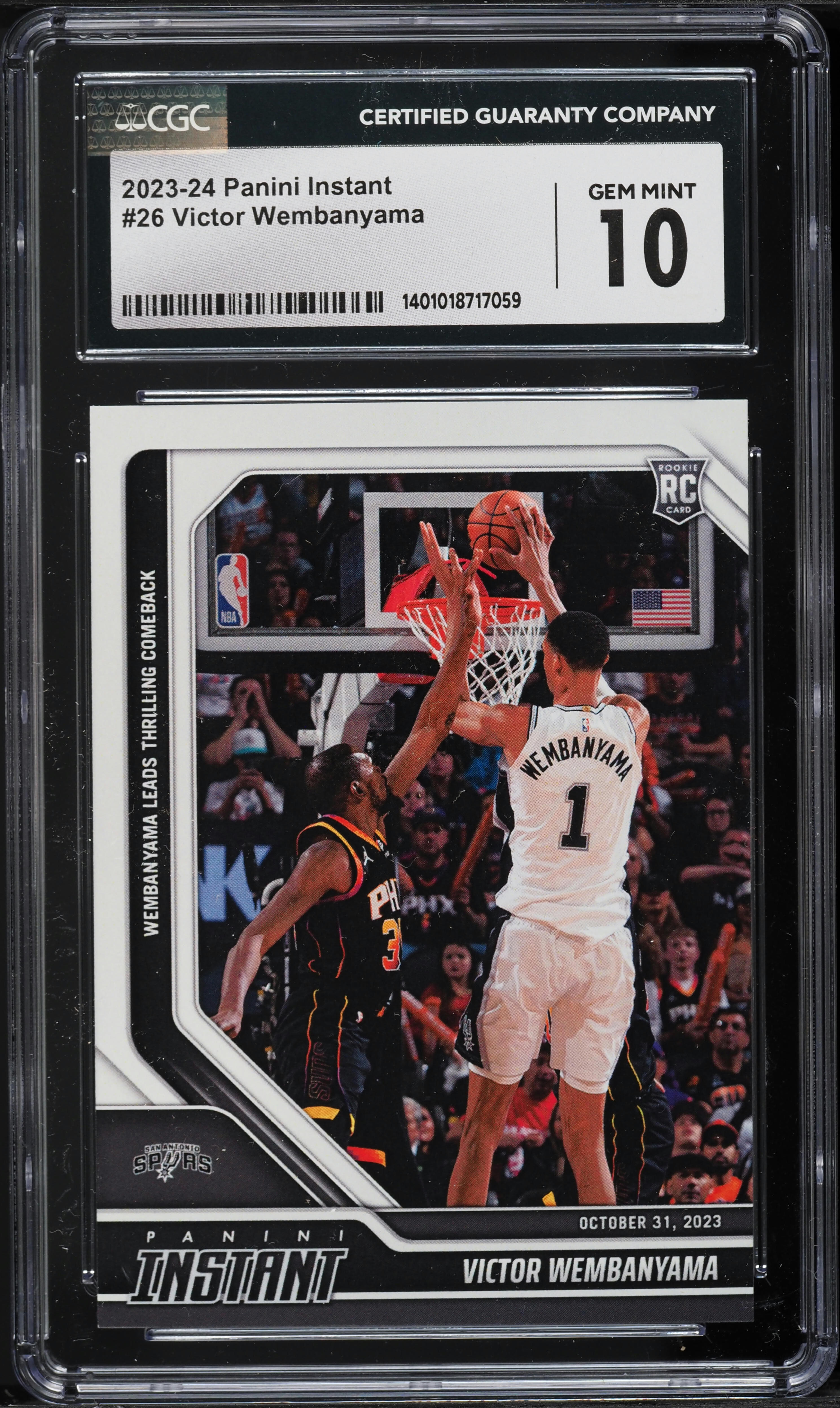 2023 Panini Instant Victor Wembanyama ROOKIE #26 CGC 10 GEM MINT