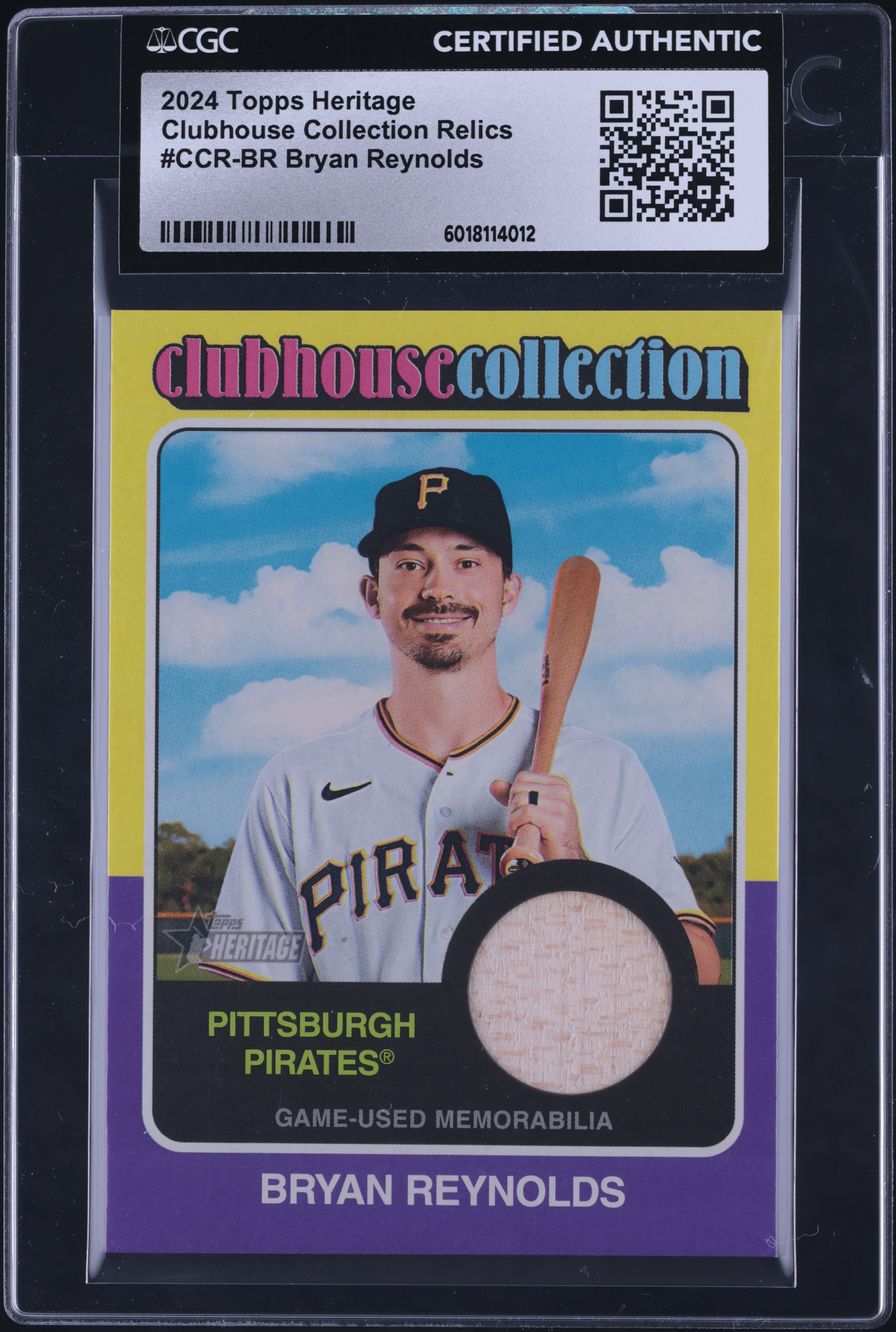 2024 Topps Heritage Clubhouse Collection Bryan Reynolds BAT PATCH