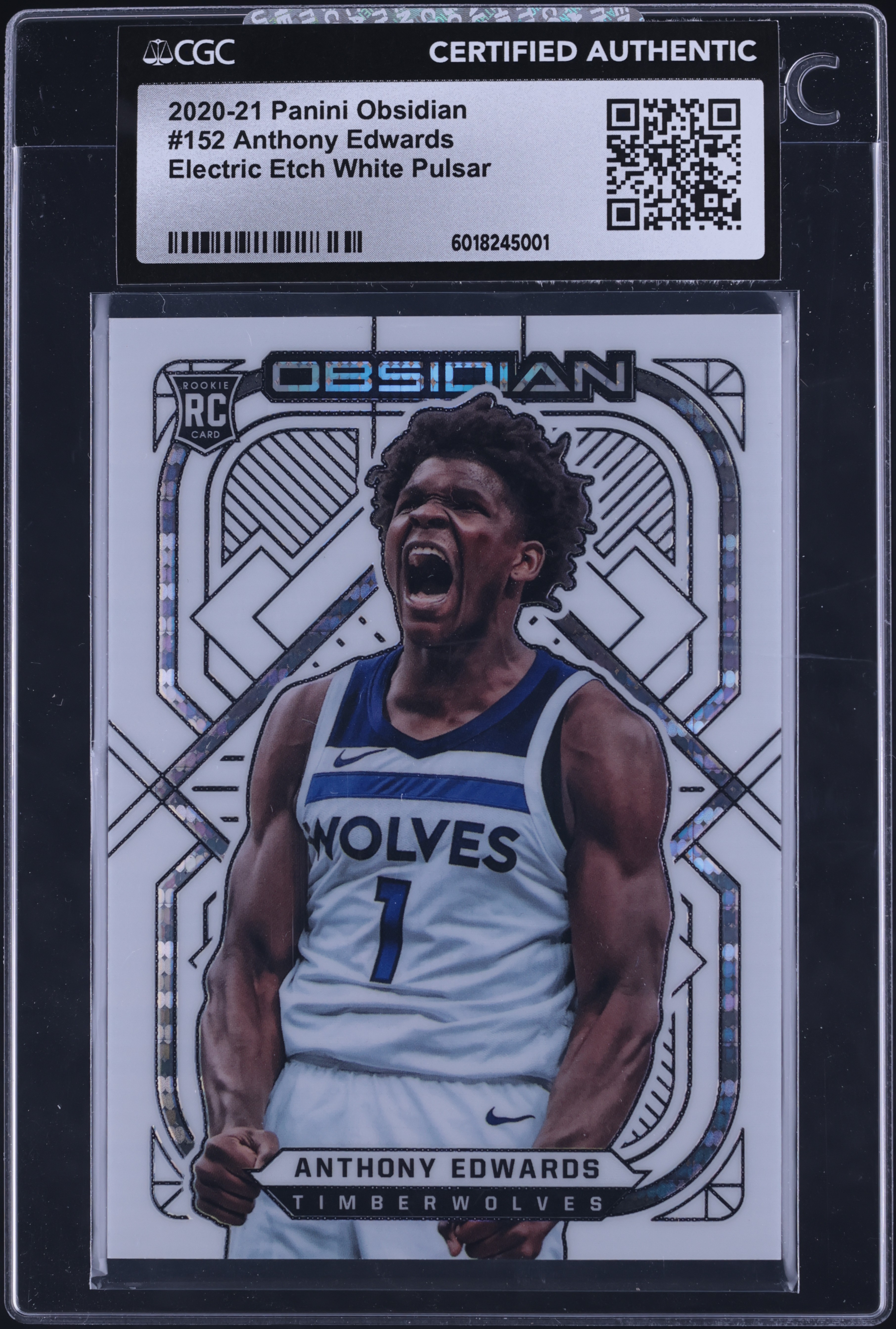 2020 Panini Obsidian E/E White Pulsar Anthony Edwards ROOKIE #152