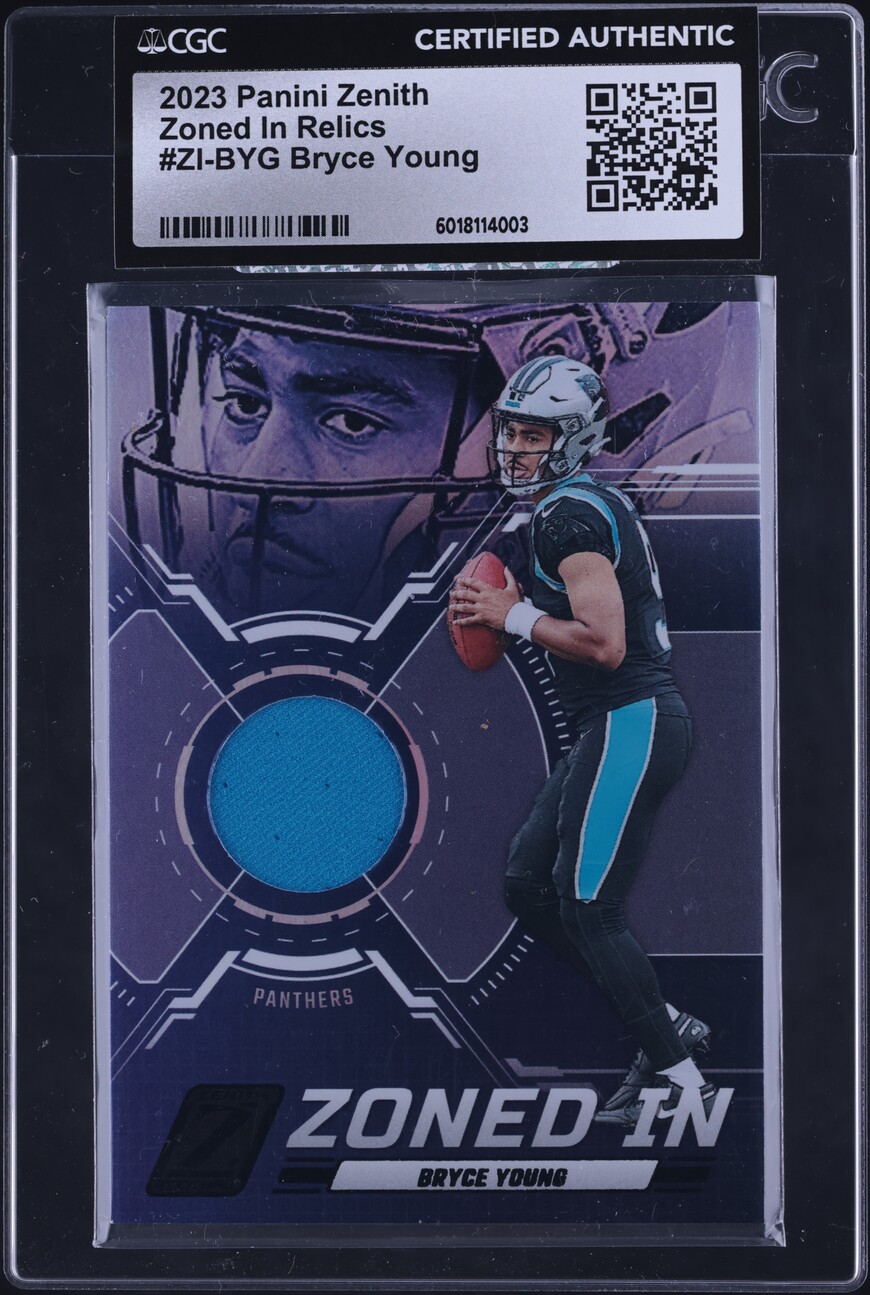 2023 Panini Zenith Zoned In Bryce Young ROOKIE PATCH #ZI-BYG CGC AUTH
