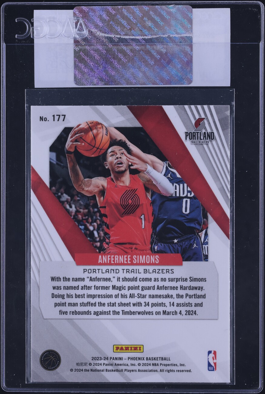2023 Panini Phoenix Anfernee Simons #177 CGC AUTH