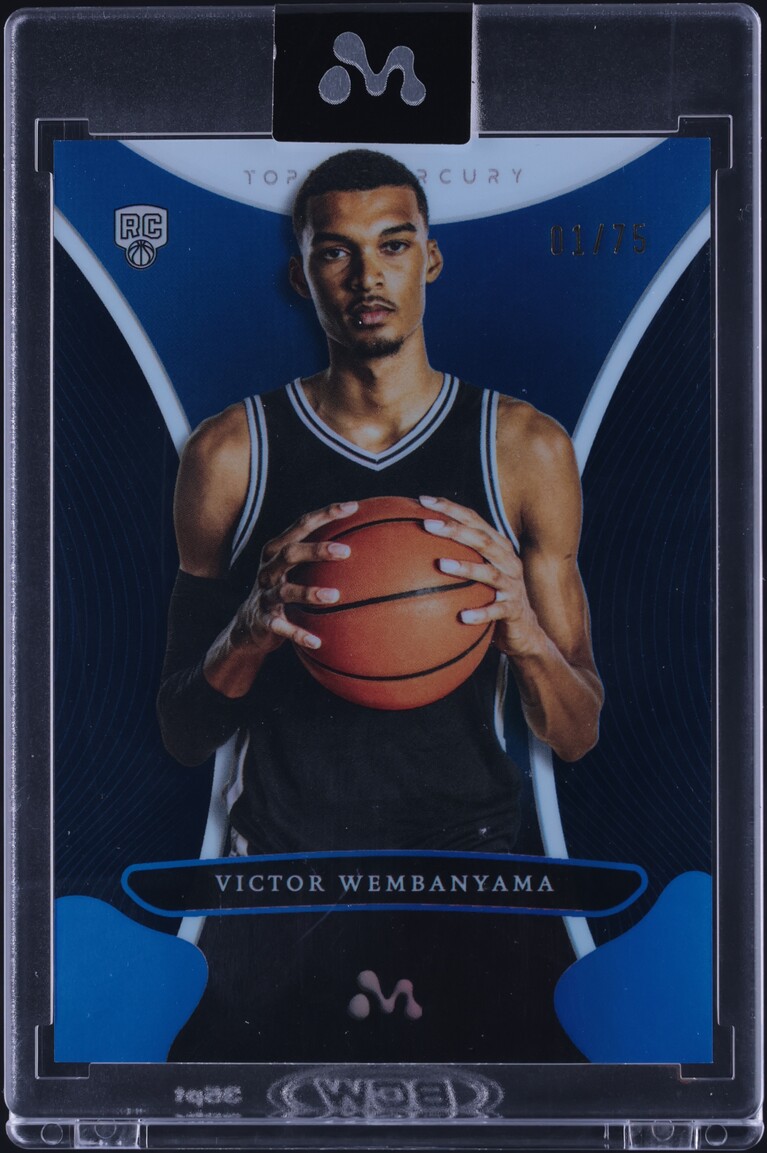 2023 Topps Mercury Blue Refractor Victor Wembanyama ROOKIE JSY # 1/75 #10