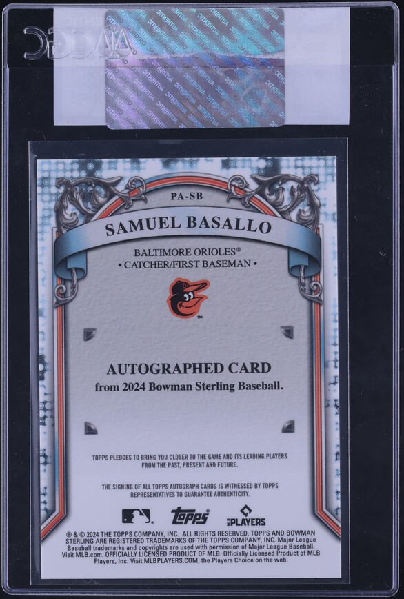 ゲームセンター・ゲームカード BOWMAN STERLING 2024 Bowman Sterling Samuel Basallo PROSPECT AUTO #PA-SB CGC AUTH