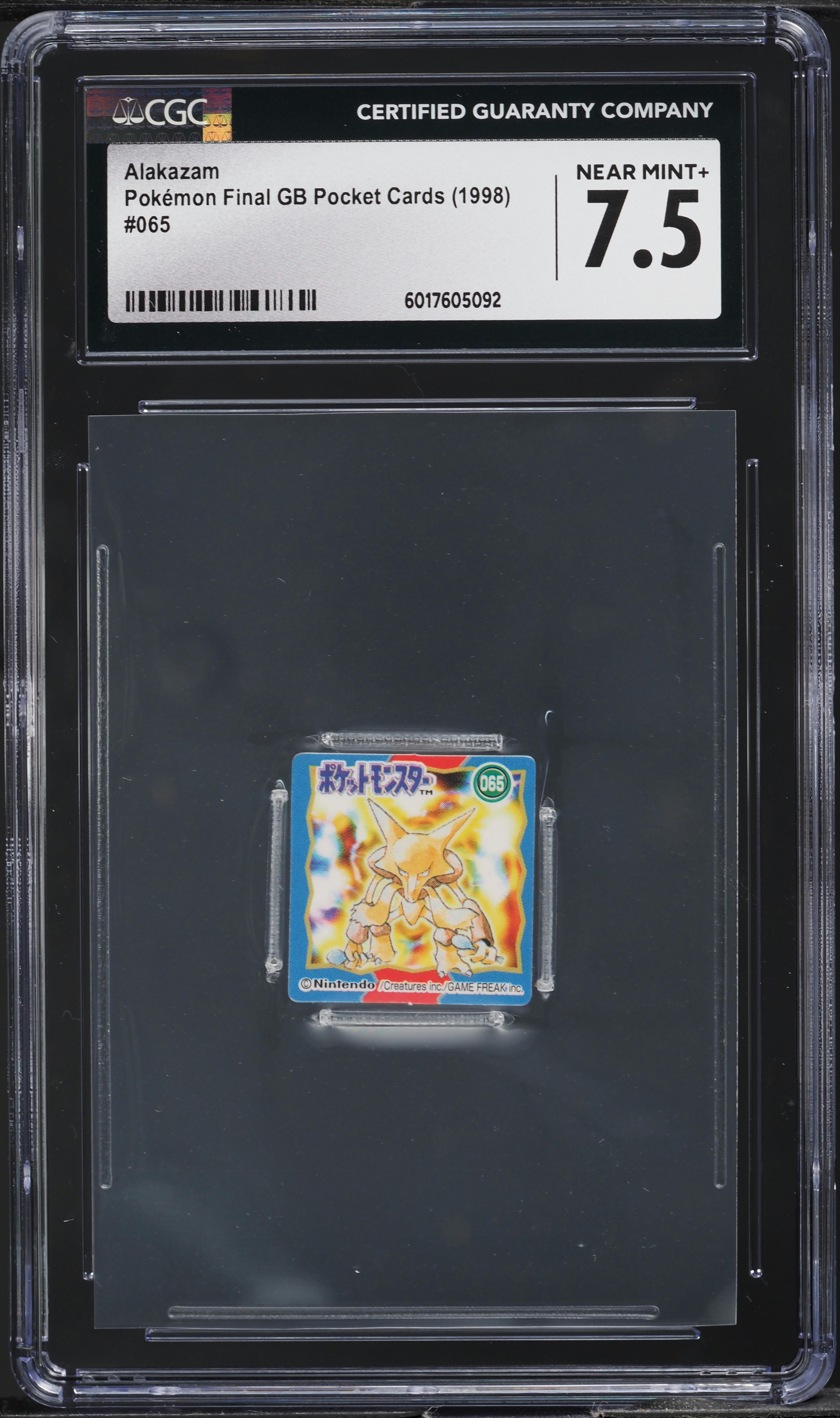 1998 Pokemon Japanese Final GB Pocket Cards Alakazam #065 CGC 7.5