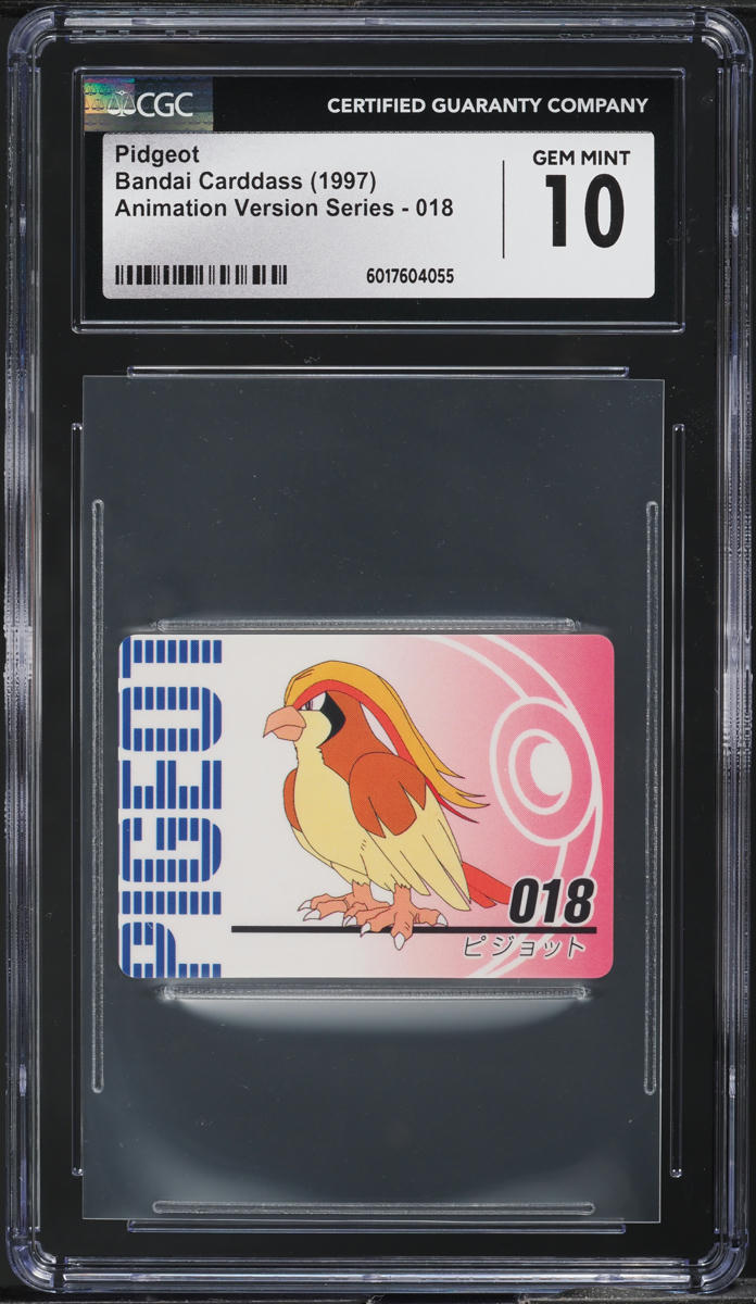 1997 Pokemon Japanese Bandai Carddass Animation Version Pidgeot #18 CGC 10 GEM