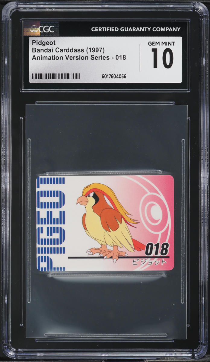 1997 Pokemon Japanese Bandai Carddass Animation Version Pidgeot #18 CGC 10 GEM