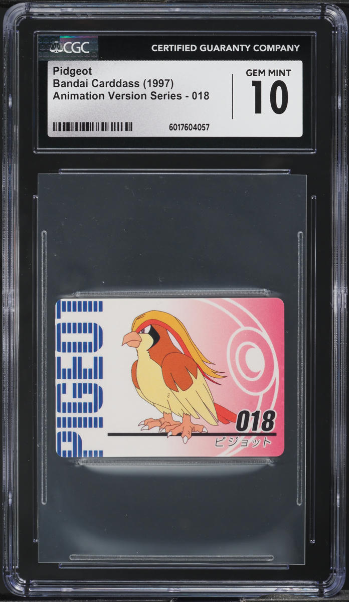 1997 Pokemon Japanese Bandai Carddass Animation Version Pidgeot #18 CGC 10 GEM