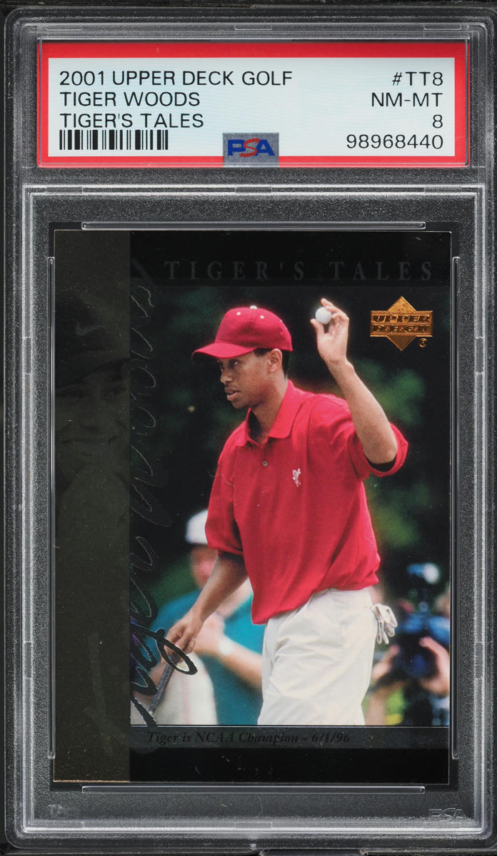 2001 Upper Deck Tiger's Tales Tiger Woods ROOKIE #TT8 PSA 8 NM-MT