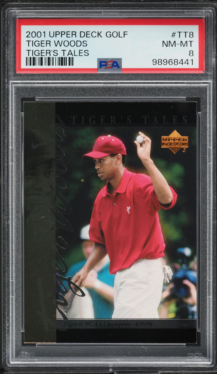 2001 Upper Deck Tiger's Tales Tiger Woods ROOKIE #TT8 PSA 8 NM-MT