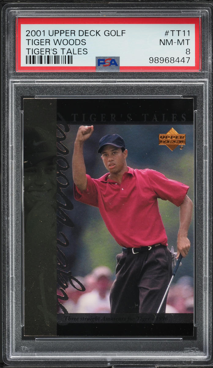 2001 Upper Deck Tiger's Tales Tiger Woods ROOKIE #TT11 PSA 8 NM-MT