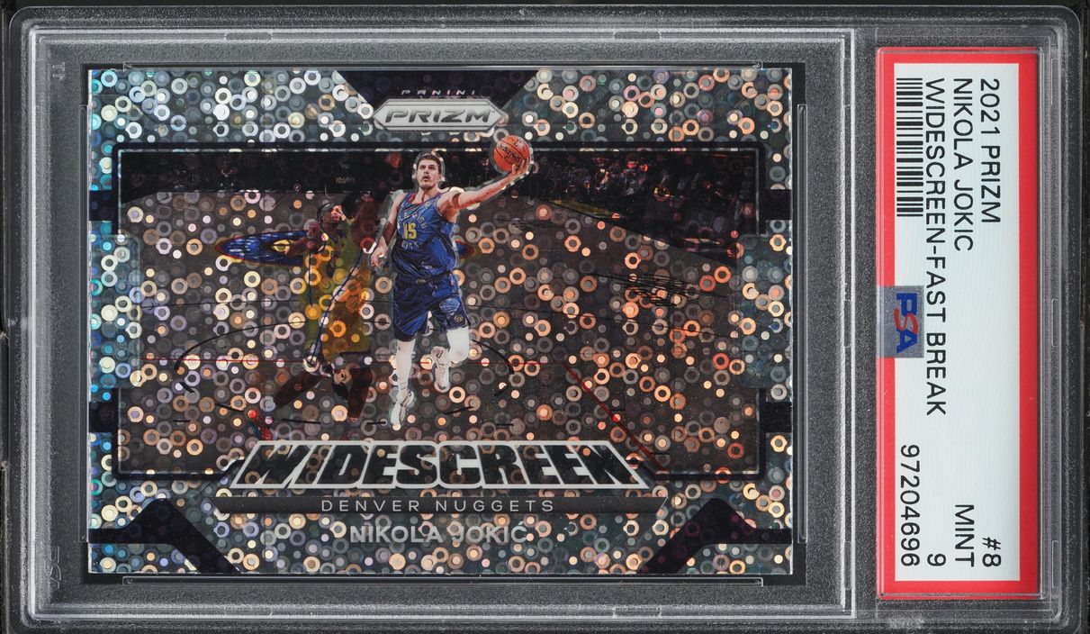 2021 Panini Prizm Widescreen Fast Break Nikola Jokic #8 PSA 9 MINT