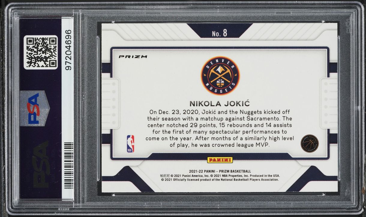 2021 Panini Prizm Widescreen Fast Break Nikola Jokic #8 PSA 9 MINT