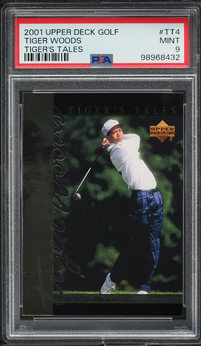 2001 Upper Deck Tiger's Tales Tiger Woods ROOKIE #TT4 PSA 9 MINT