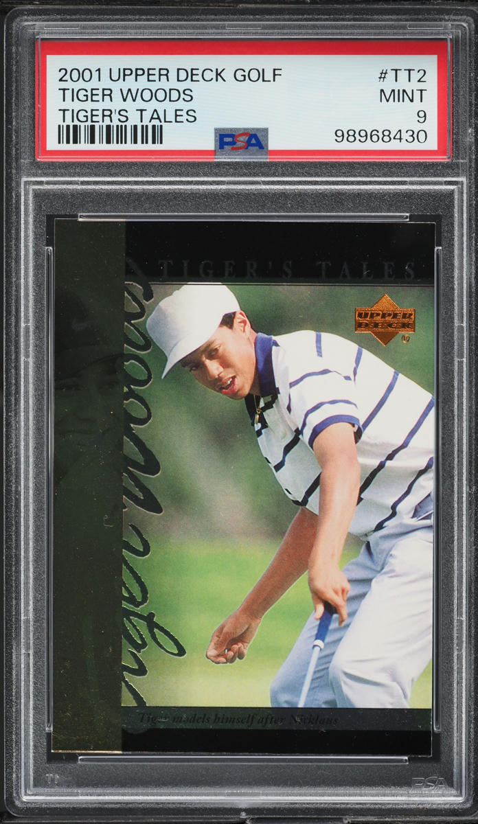 2001 Upper Deck Tiger's Tales Tiger Woods ROOKIE #TT2 PSA 9 MINT