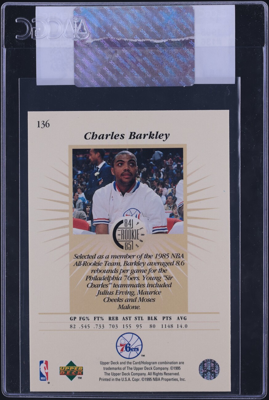 1995 Upper Deck Charles Barkley #136 CGC AUTH