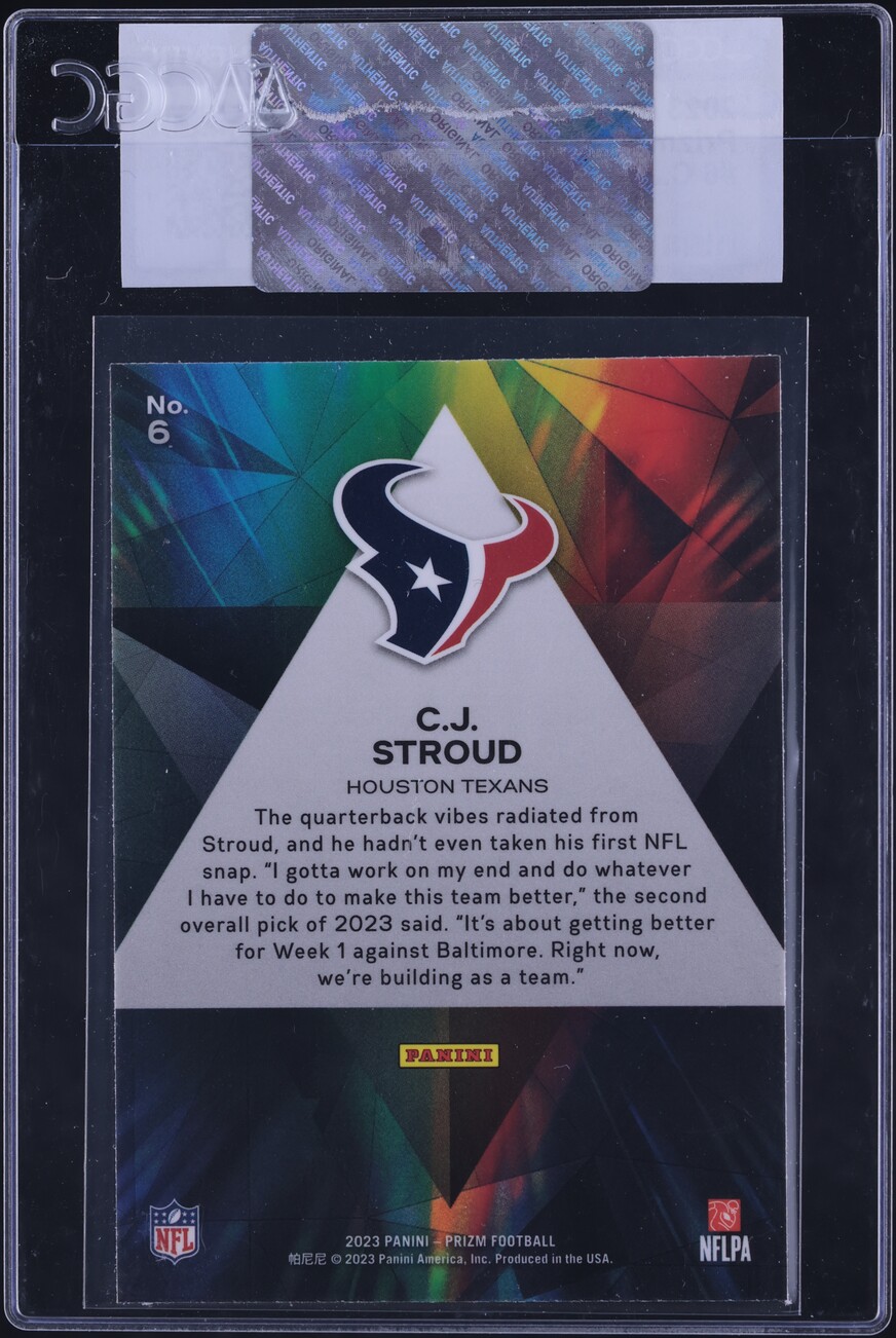 2023 Panini Prizm Prizmatic C.J. Stroud ROOKIE #6 CGC AUTH