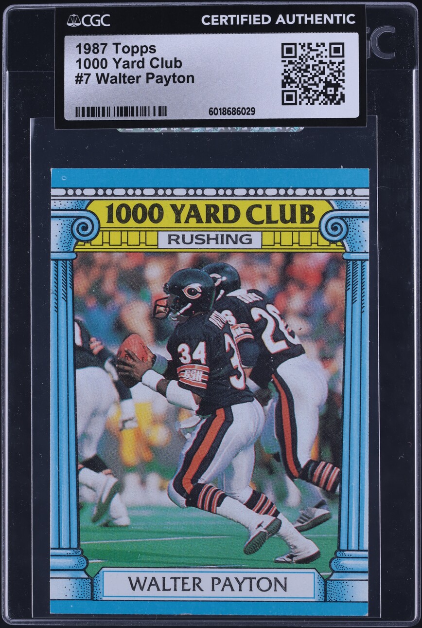 1987 Topps 1000 Yard Club Walter Payton #7 CGC AUTH