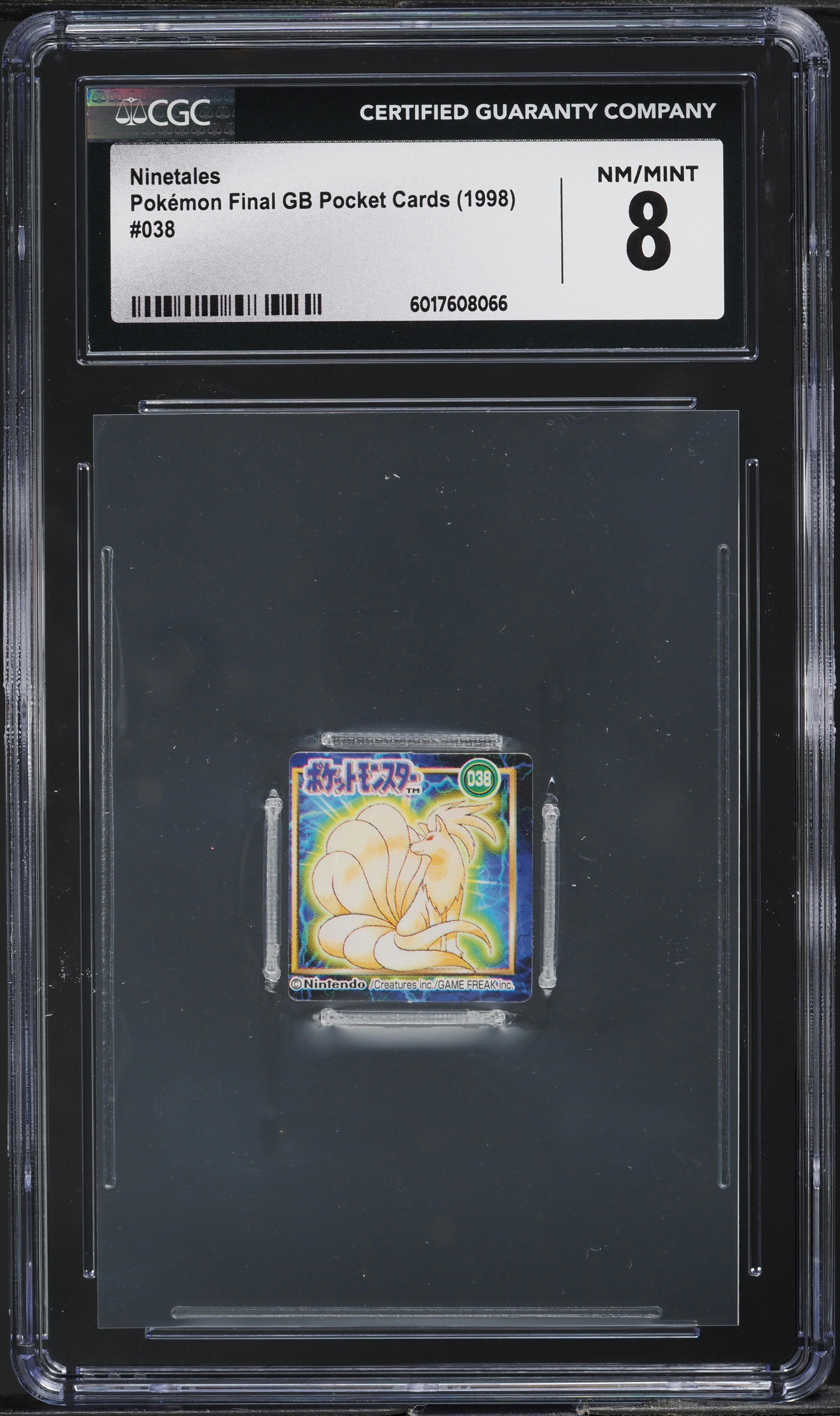 1998 Pokemon Japanese Final GB Pocket Cards Ninetales #038 CGC 8