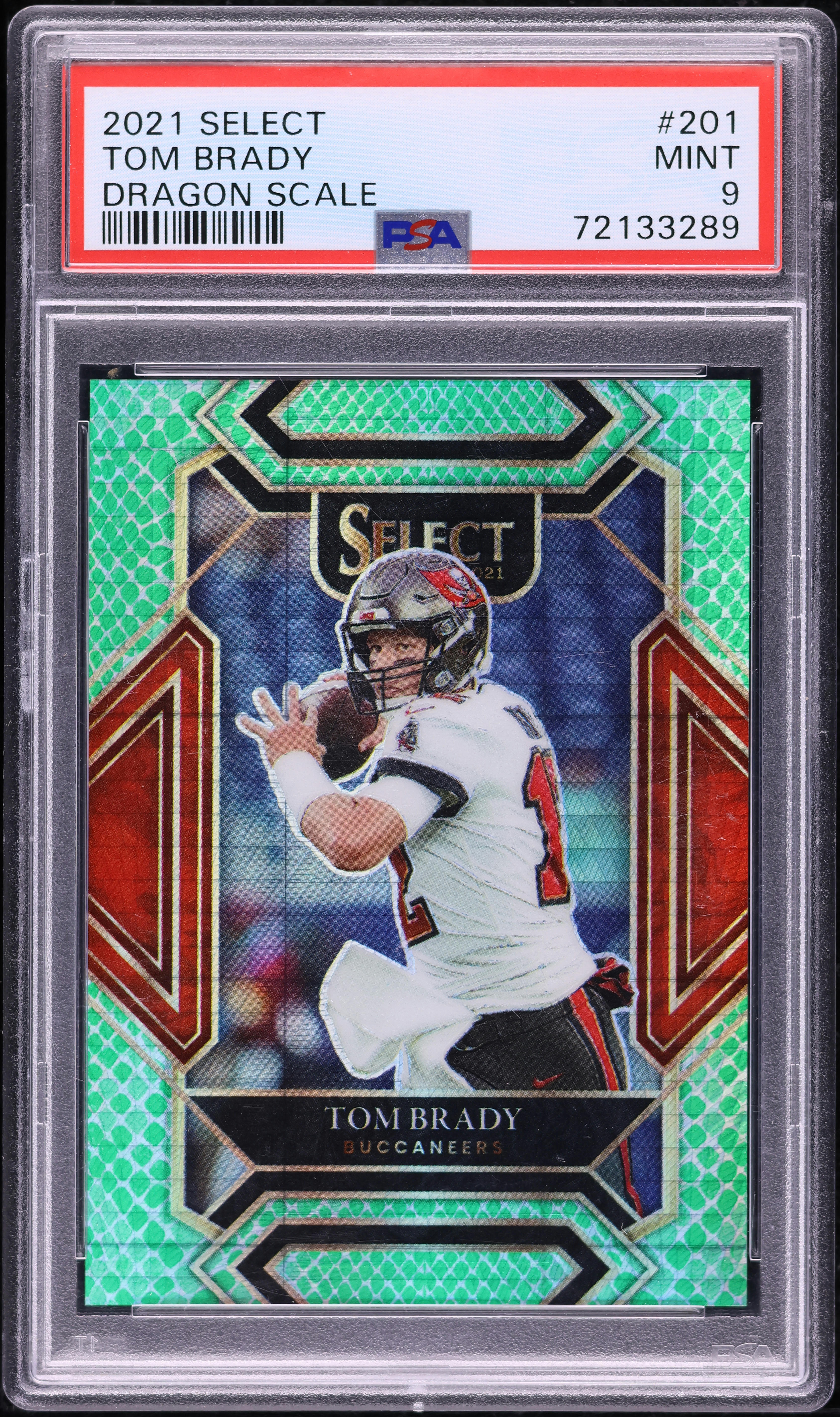 2021 Select Club Level Dragon Scale Tom Brady /89 #201 PSA 9 MINT