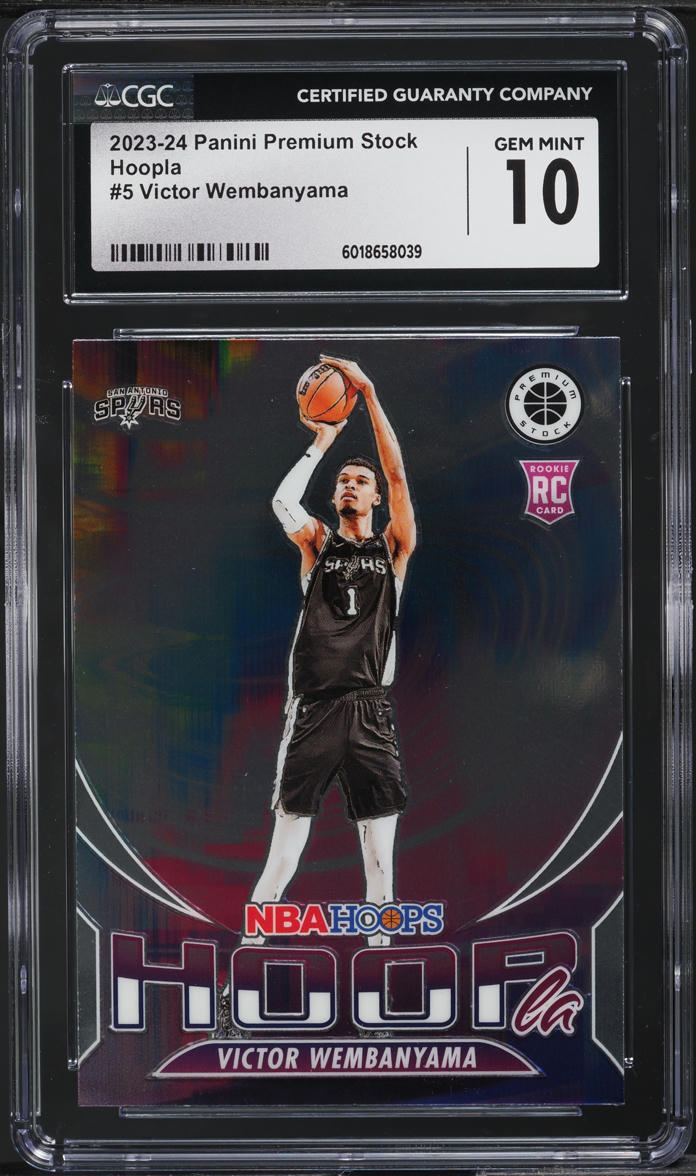 2023-24 Panini Premium Stock Hoopla Victor Wembanyama ROOKIE #5 CGC 10 GEM MINT