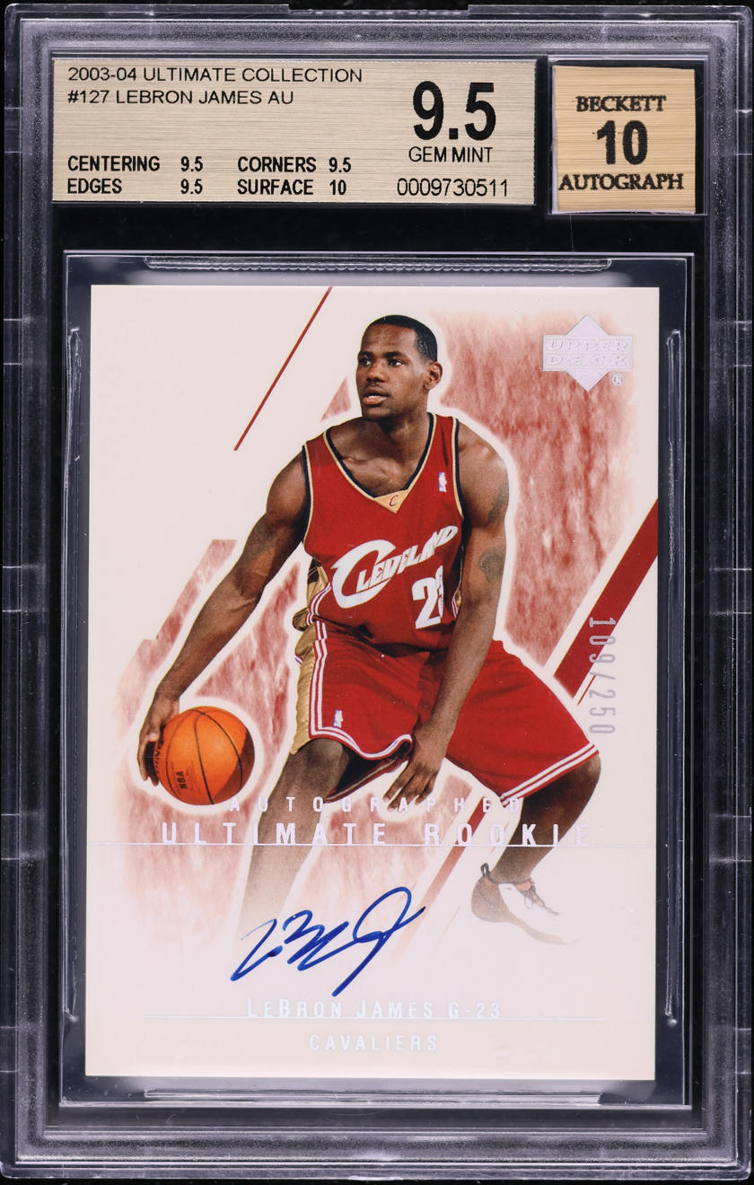 2003 Ultimate Collection LeBron James ROOKIE AUTO /250 #127 BGS 9.5 GEM MINT