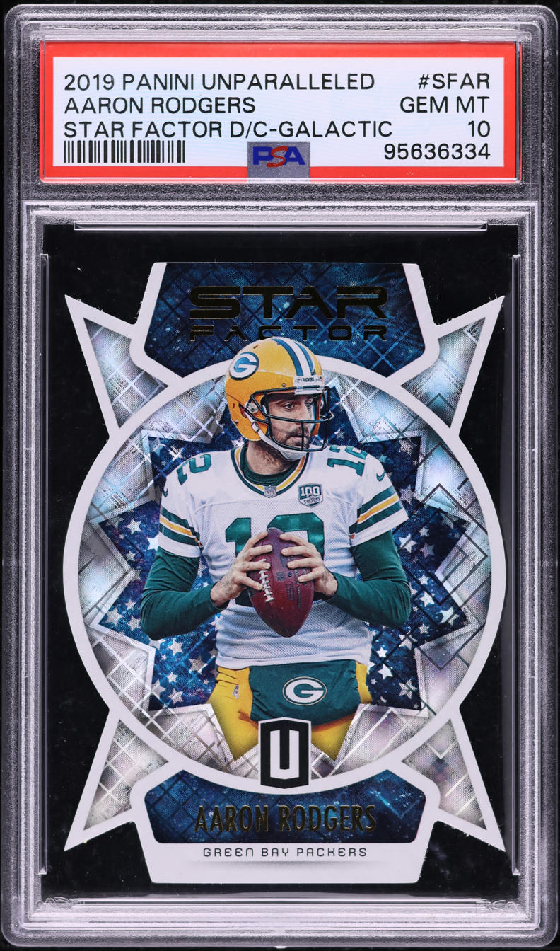 2019 Panini Unparalleled Star Factor Galactic Aaron Rodgers #SF-AR PSA 10 GEM