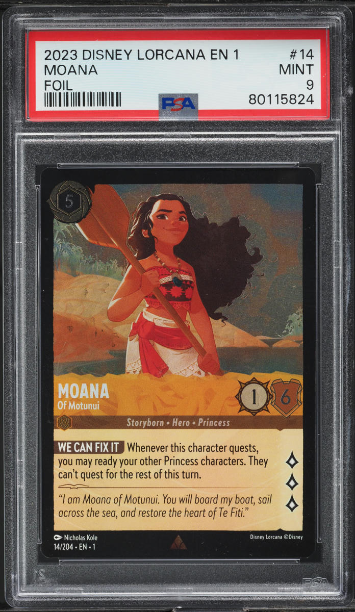 2023 Disney Lorcana The First Chapter Foil Moana #14 PSA 9 MINT