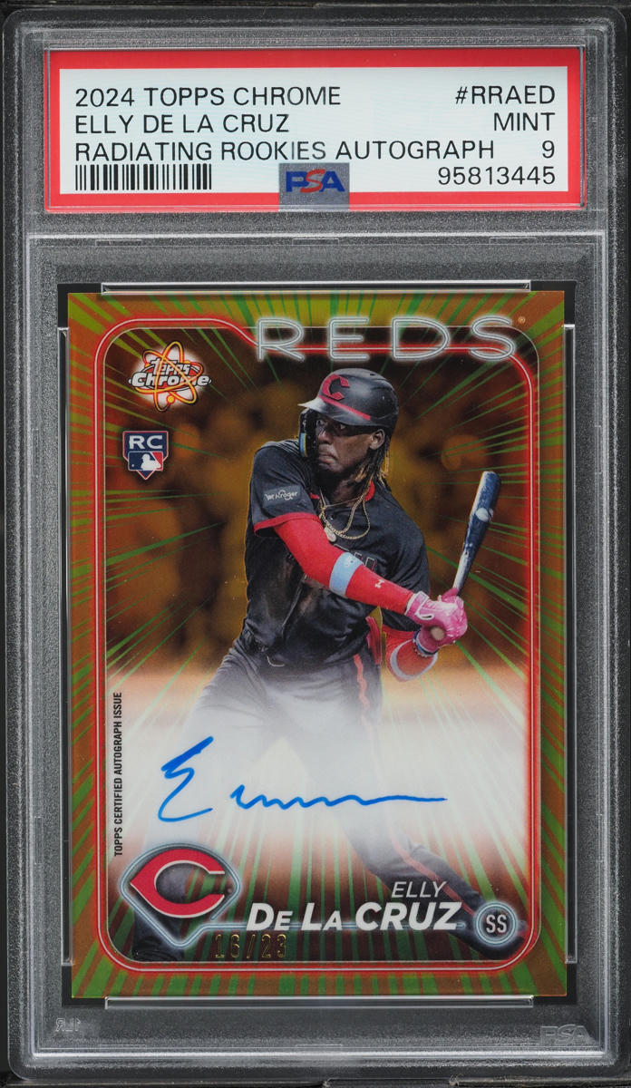 2024 Topps Chrome Radiating Elly De La Cruz ROOKIE AUTO /23 #RRA-ED PSA 9 MINT