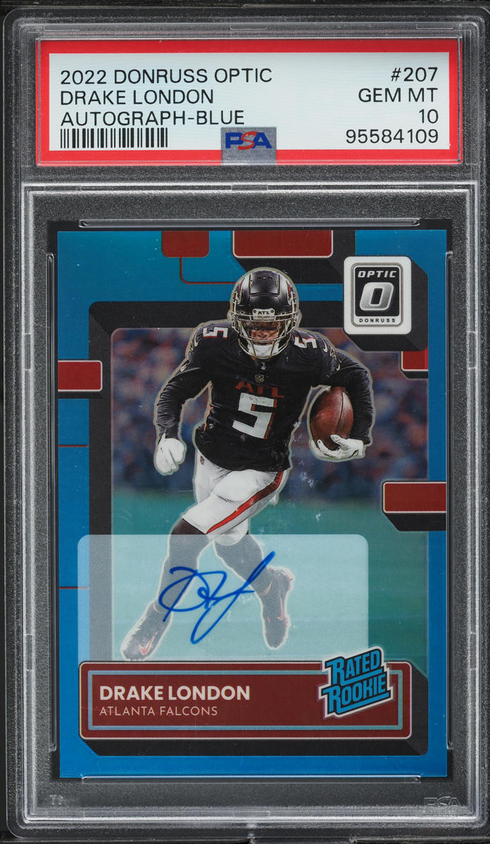 2022 Donruss Optic Blue Drake London ROOKIE AUTO /99 #207 PSA 10 GEM MINT