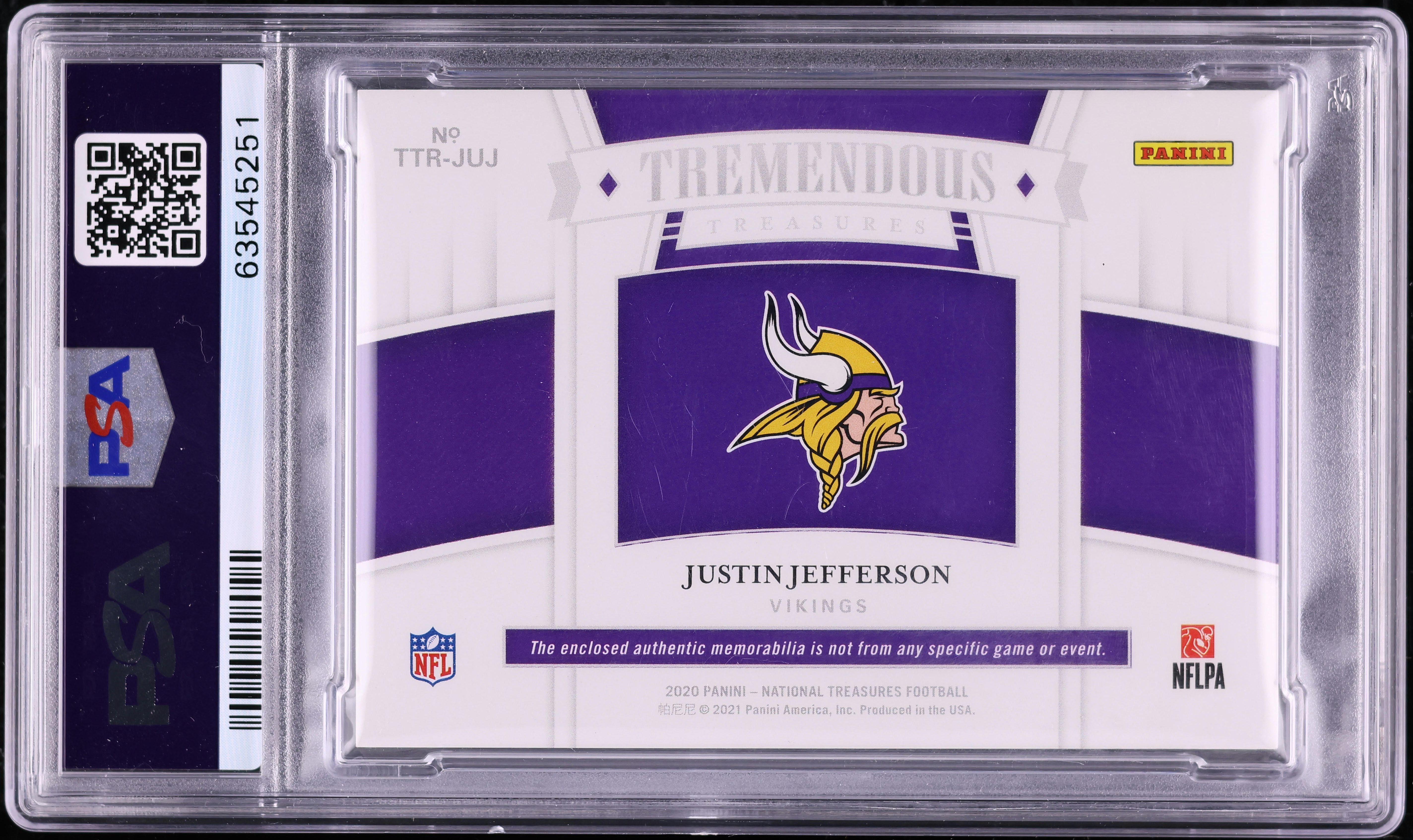 2020 National Treasures Tremendous Justin Jefferson ROOKIE NIKE