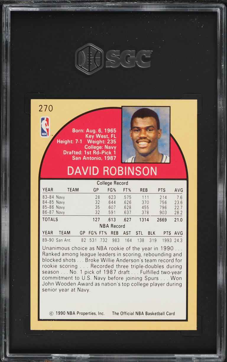 1990 Hoops David Robinson #270 SGC 6 EXMT