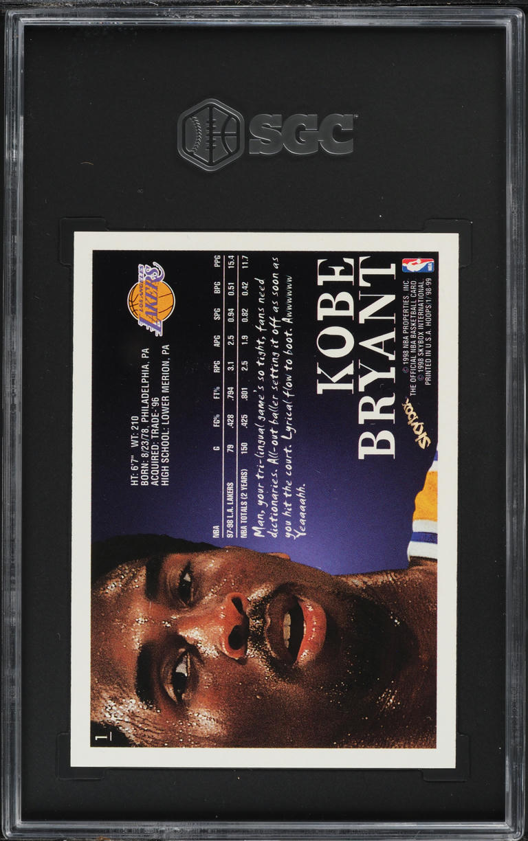 1998 Hoops Kobe Bryant #1 SGC 8 NM-MT