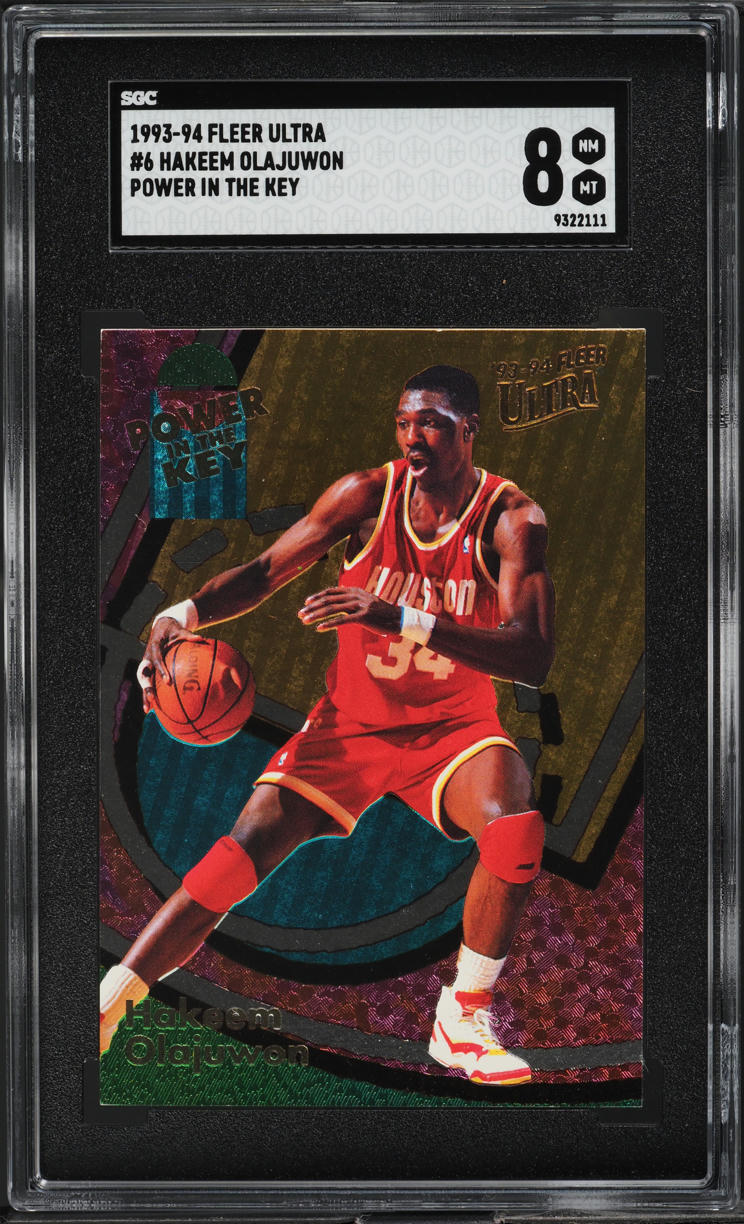 1993 Ultra Power In The Key Hakeem Olajuwon #6 SGC 8 NM-MT
