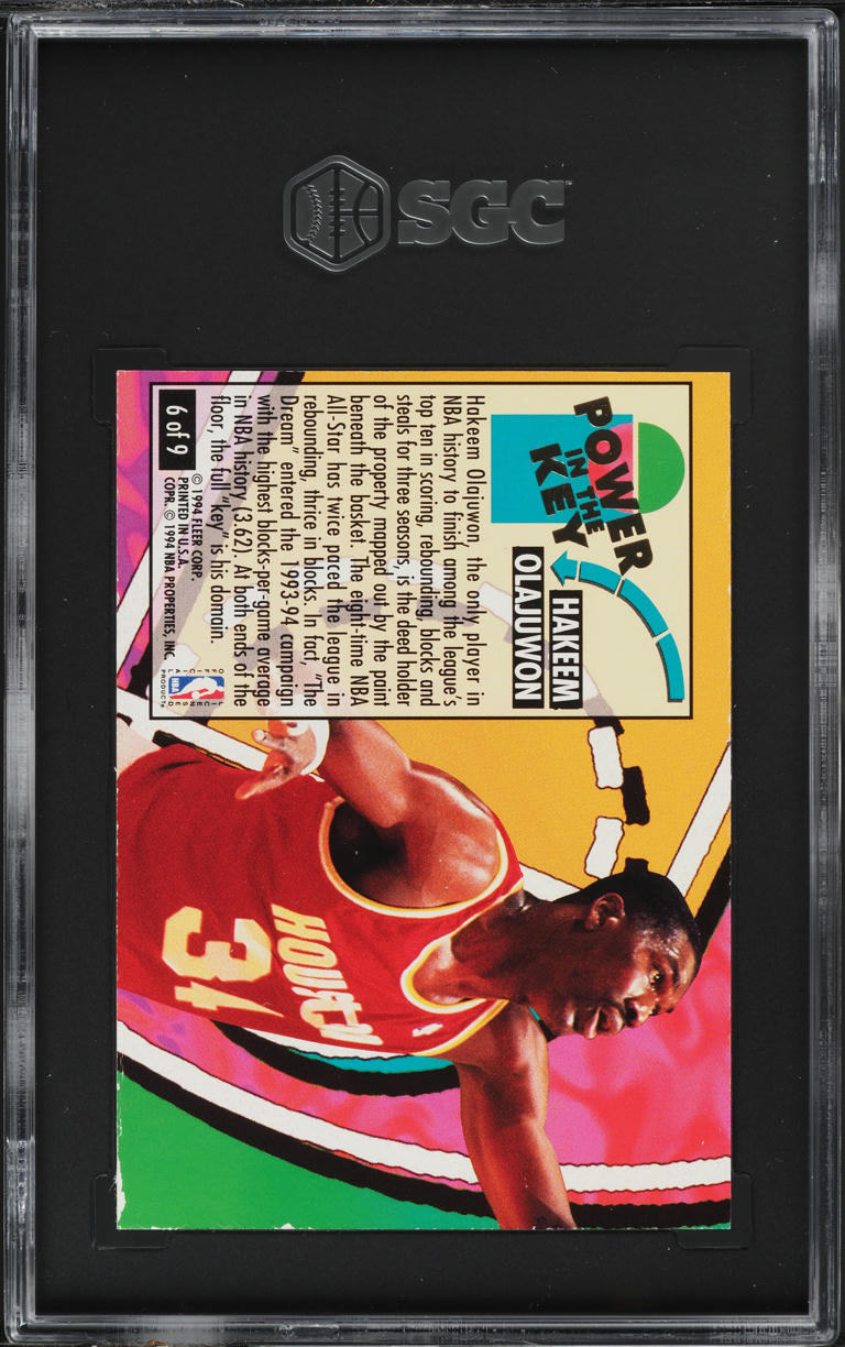 1993 Ultra Power In The Key Hakeem Olajuwon #6 SGC 8 NM-MT