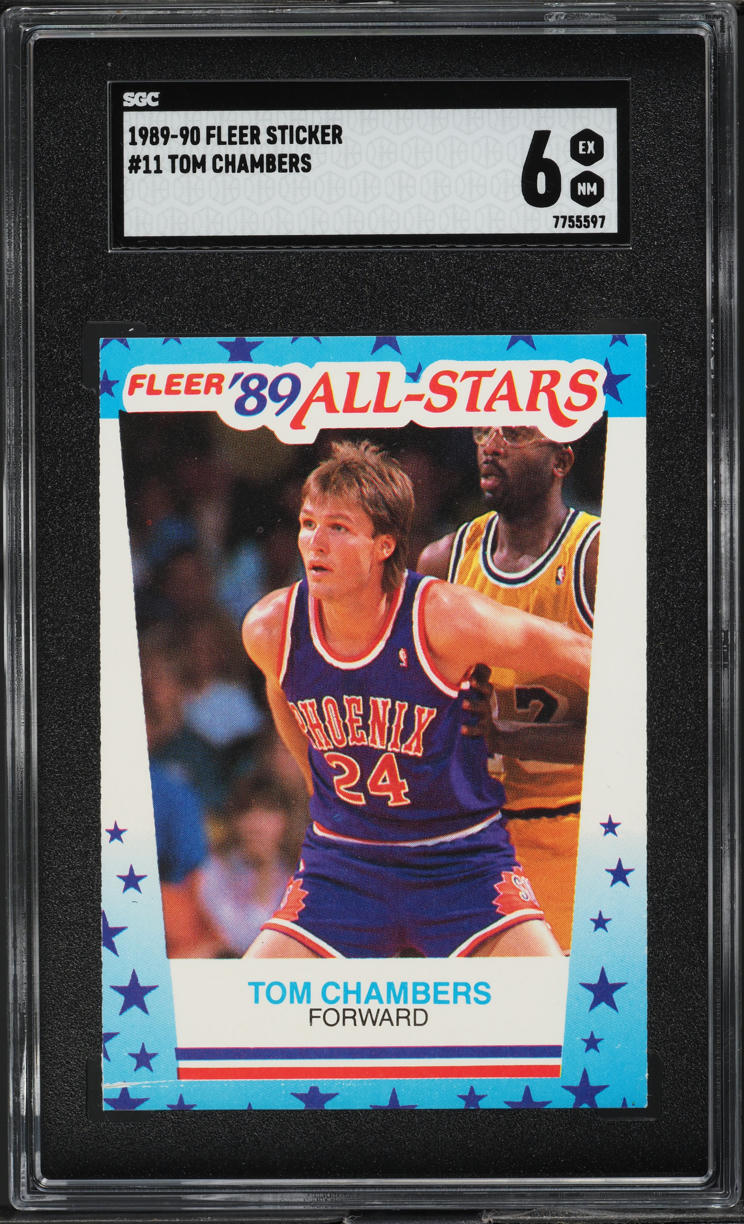 1989 Fleer Sticker Tom Chambers #11 SGC 6 EXMT