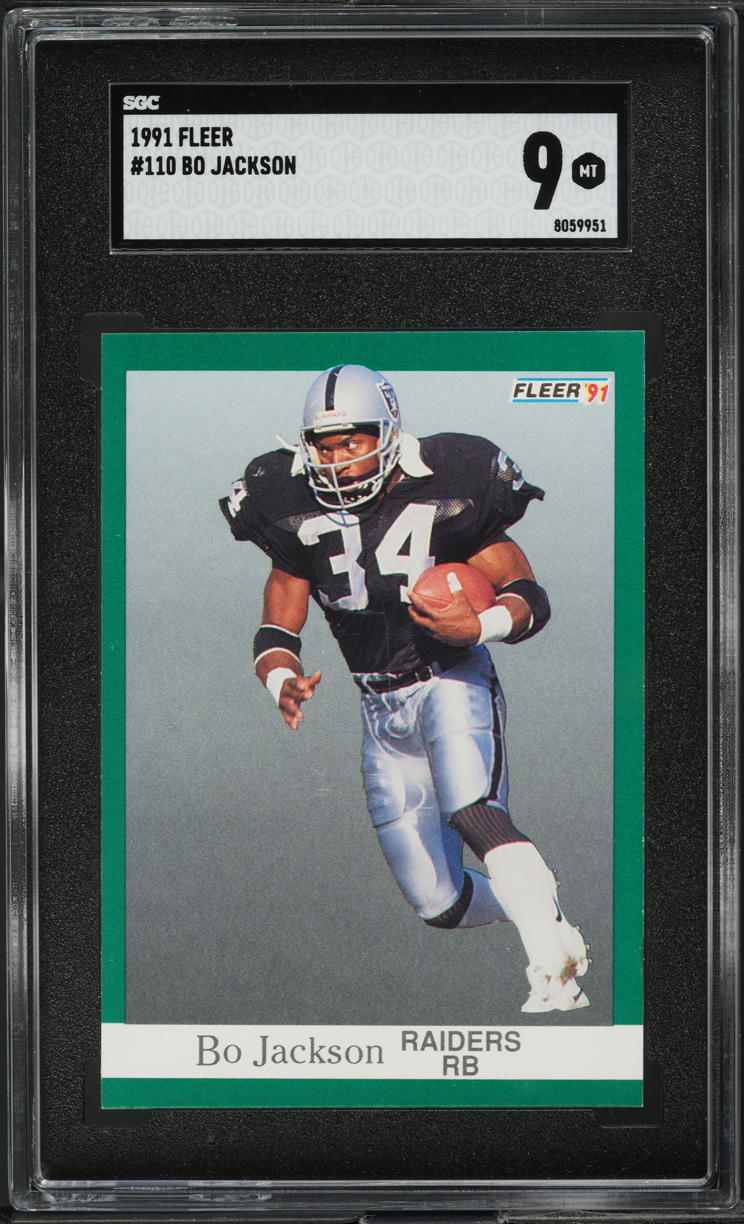 1991 Fleer Football Bo Jackson #110 SGC 9 MINT