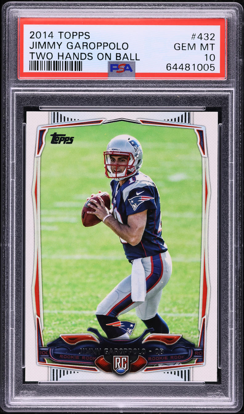 2014 Topps Two Hands On Ball Jimmy Garoppolo ROOKIE #432 PSA 10 GEM MINT