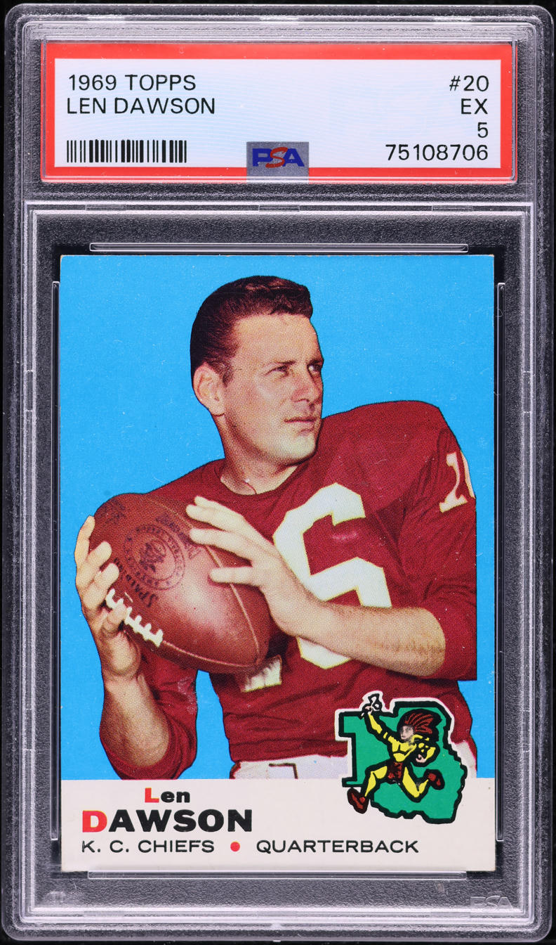 1969 Topps Football Len Dawson #20 PSA 5 EX
