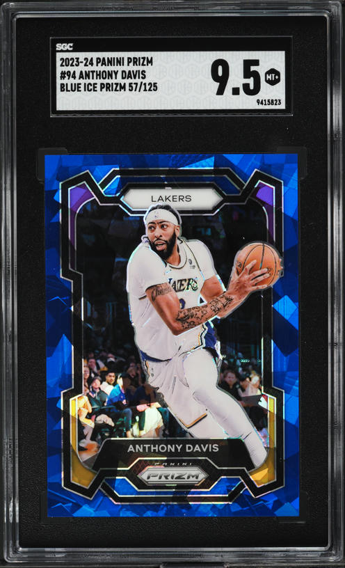 2023 Panini Prizm Blue Ice Anthony Davis /125 #94 SGC 9.5 MINT+ on