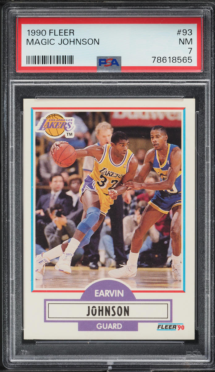 1990 Fleer Basketball Magic Johnson #93 PSA 7 NRMT