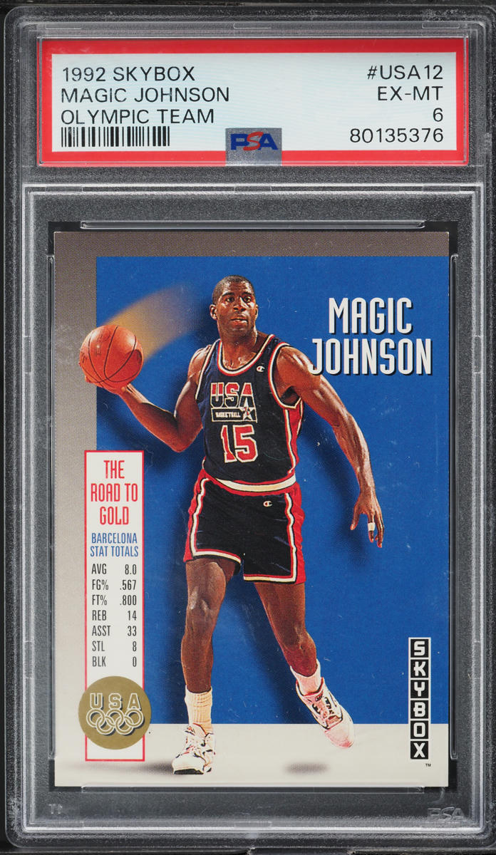 1992 Skybox Olympic Team Magic Johnson #USA12 PSA 6 EXMT