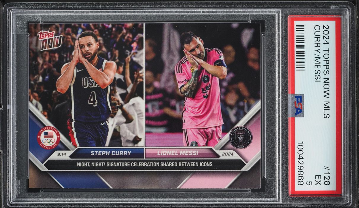 2024 Topps Now MLS Stephen Curry Lionel Messi #128 PSA 5 EX