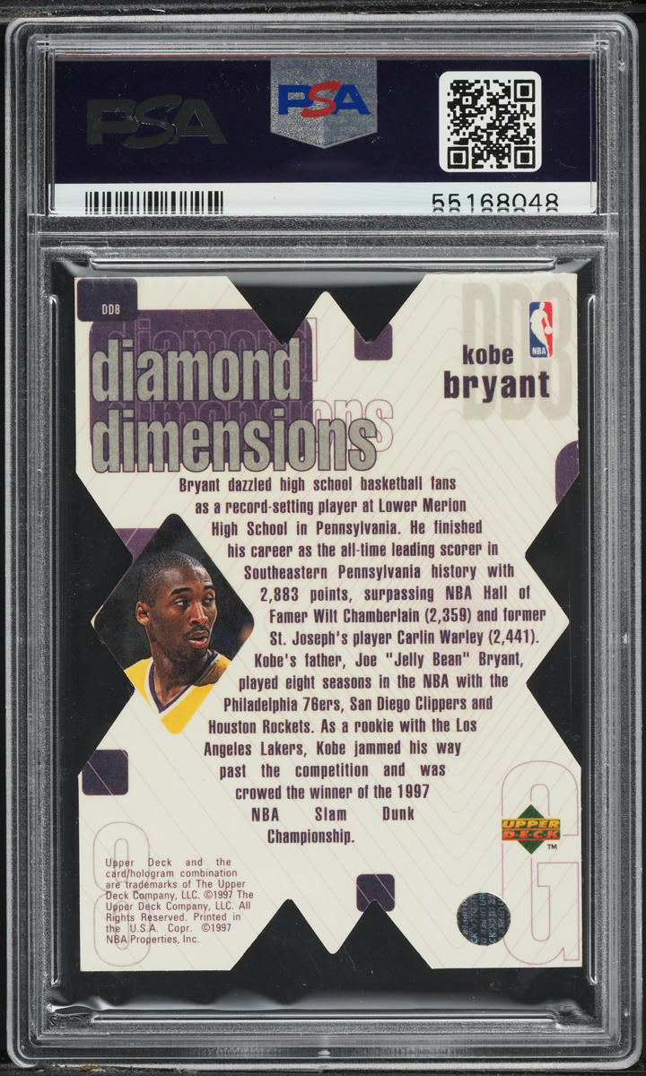 1997 Upper Deck Diamond Dimensions Kobe Bryant /100 #DD8 PSA 5 EX