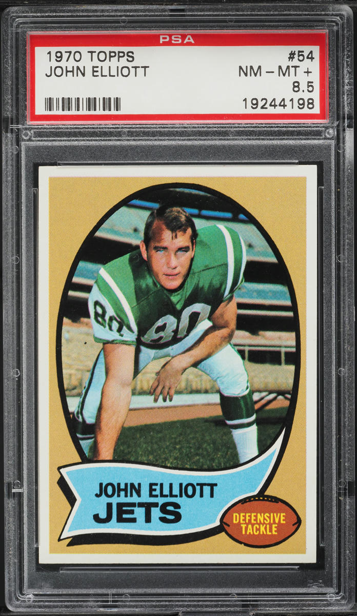 1970 Topps Football John Elliott #54 PSA 8.5 NM-MT+